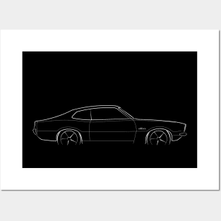 1979 Ford Maverick - profile stencil, white Posters and Art